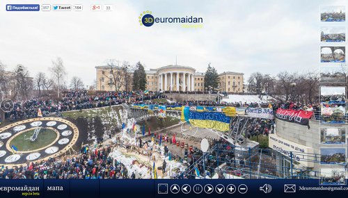 Виртуальная экскурсия на Евромайдане с помощью нового интернет-проекта»