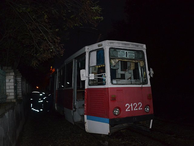 Пожежа трамвая, що рухався по вул. Спортивна м. Миколаєва